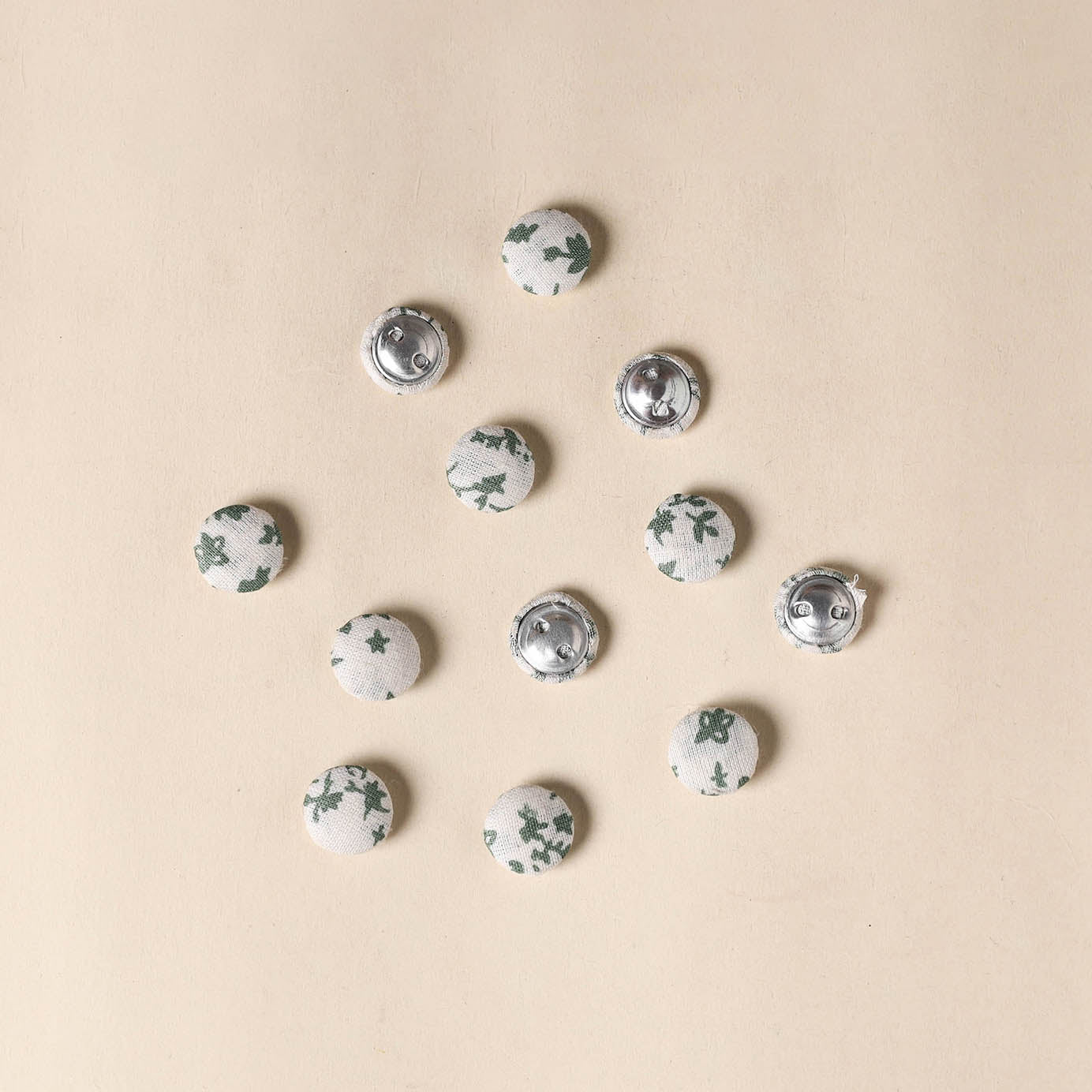  White Handmade Fabric Button Small at iTokri