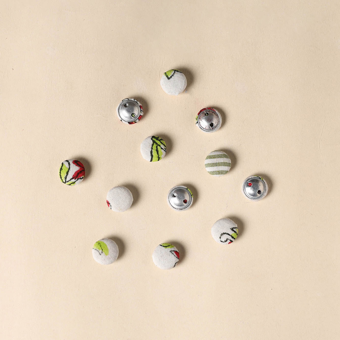  Whie Handmade Fabric Button Small at iTokri