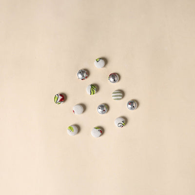  Whie Handmade Fabric Button Small at iTokri