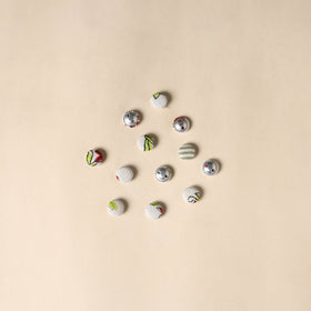  Whie Handmade Fabric Button Small at iTokri