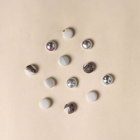  White Handmade Fabric Button Small at iTokri