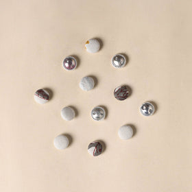  White Handmade Fabric Button Small at iTokri
