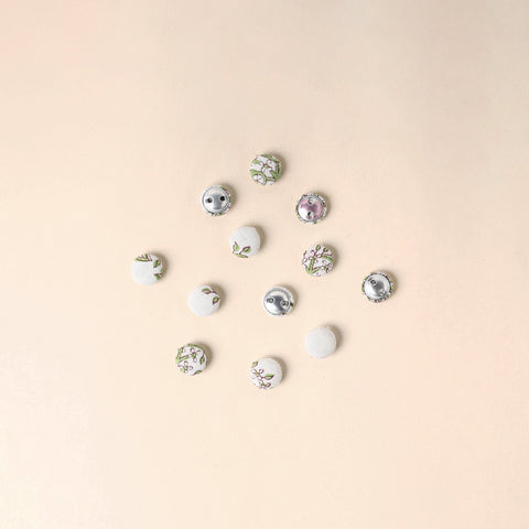  White Handmade Fabric Button Small at iTokri