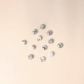  White Handmade Fabric Button Small at iTokri
