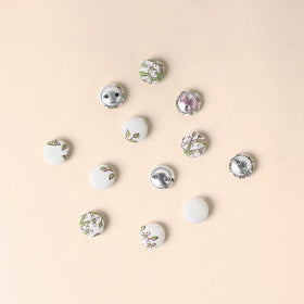 White Handmade Fabric Button Small at iTokri