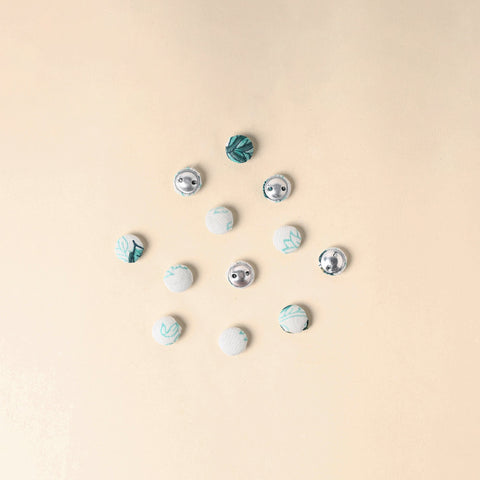  White Handmade Fabric Button Small at iTokri
