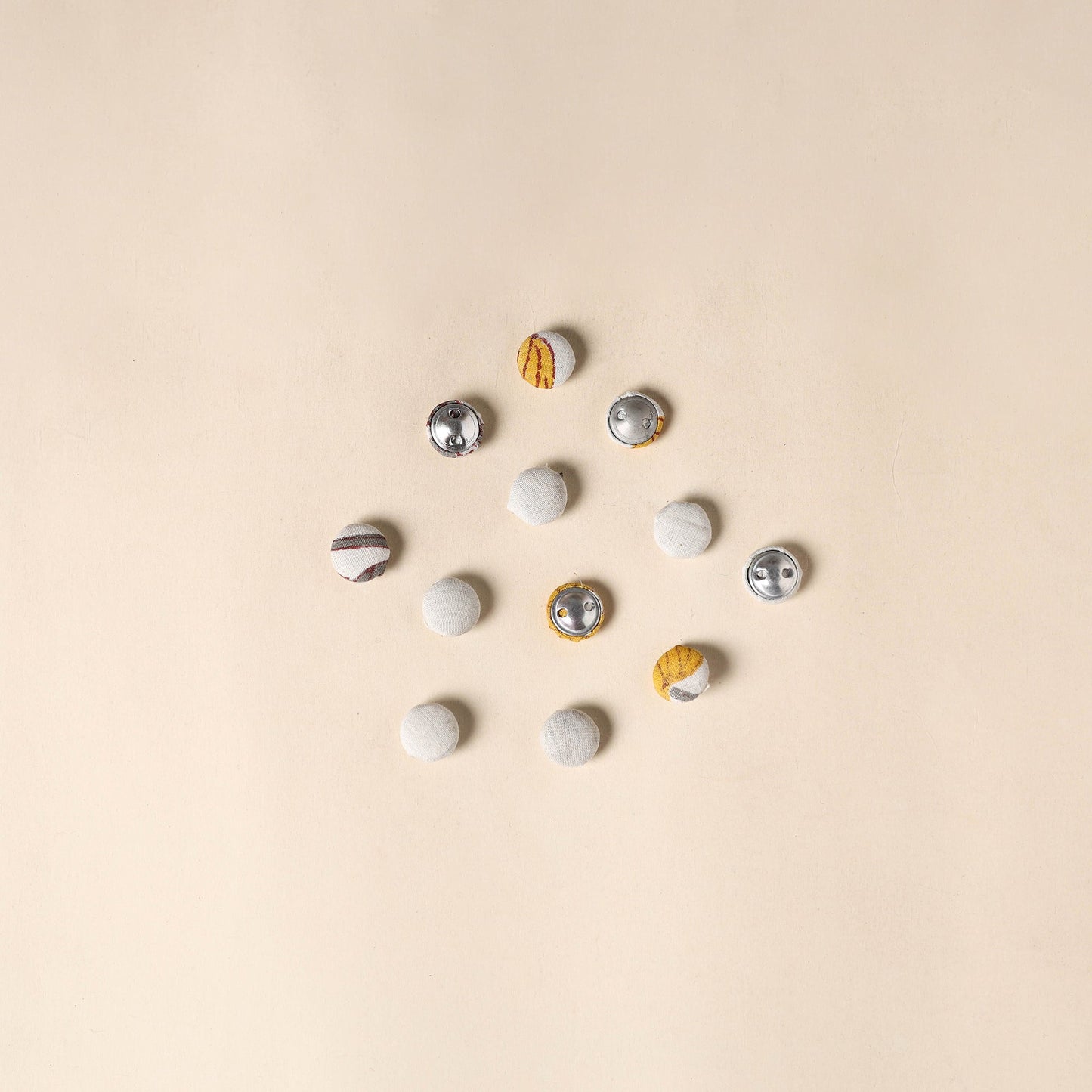  White Handmade Fabric Button Small at iTokri