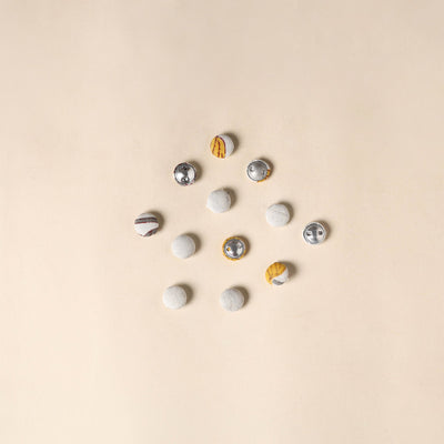  White Handmade Fabric Button Small at iTokri