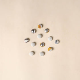  White Handmade Fabric Button Small at iTokri