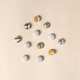  White Handmade Fabric Button Small at iTokri