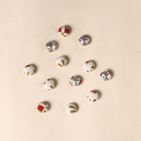  White Handmade Fabric Button Small at iTokri