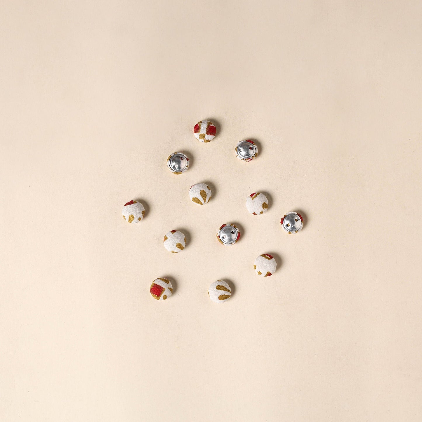  White Handmade Fabric Button Small at iTokri