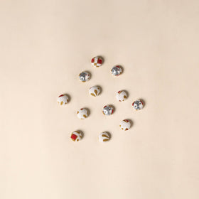  White Handmade Fabric Button Small at iTokri