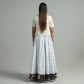 White - 24 kali cotton pochampally ikat skirt 04