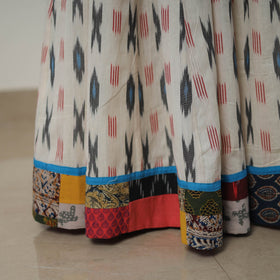 White - 24 Kali Cotton Pochampally Ikat Skirt 15