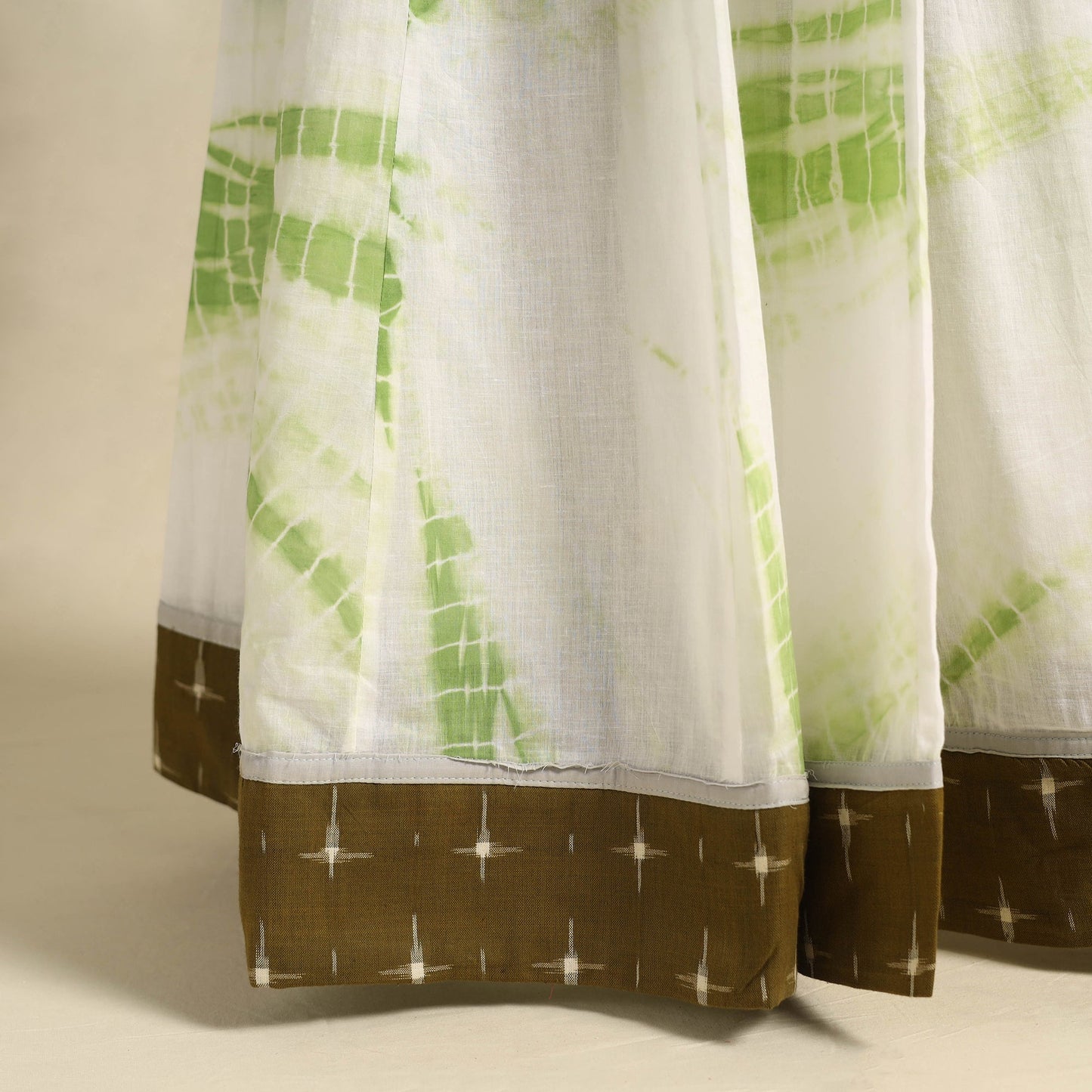 Buy 24 Kali White Patchwork Cotton Long Shibori Tie-Dye Skirt