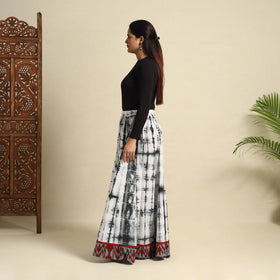 Buy 24 Kali White Patchwork Cotton Long Shibori Tie-Dye Skirt
