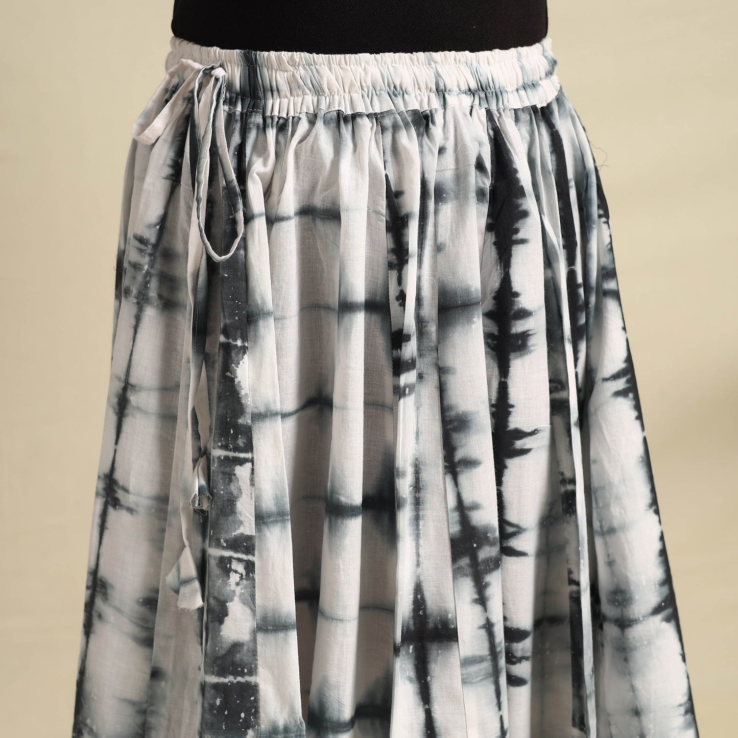 Buy 24 Kali White Patchwork Cotton Long Shibori Tie-Dye Skirt