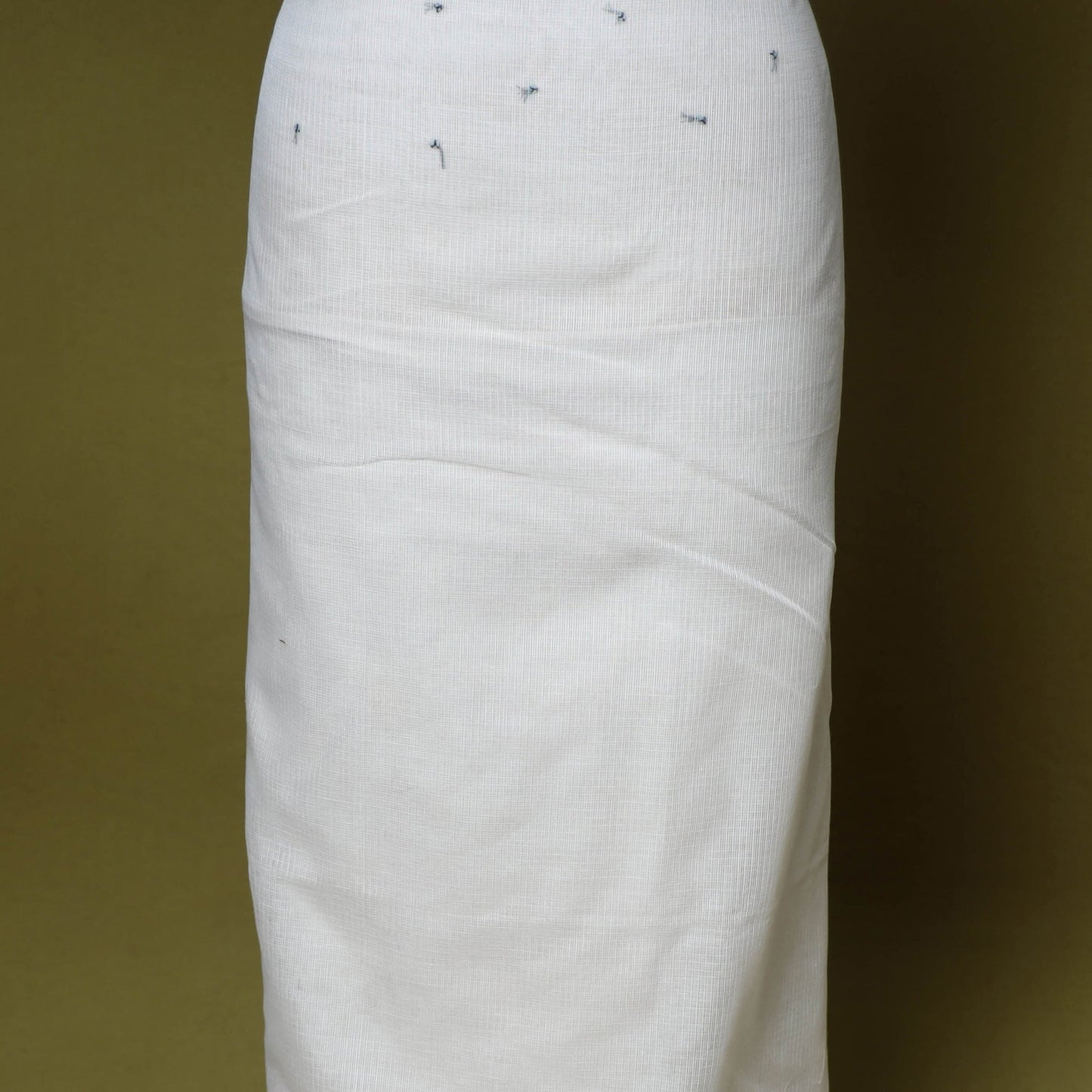 White - 2pc cotton unstitched hand embroidery kota doria