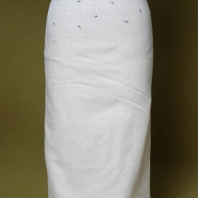 White - 2pc cotton unstitched hand embroidery kota doria