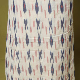 White - 2pc cotton unstitched pochampally ikat dress