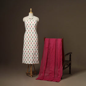 2pc cotton unstitched pochampally ikat dress material