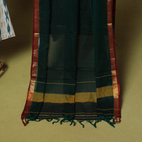 White - 2pc cotton unstitched pochampally ikat dress