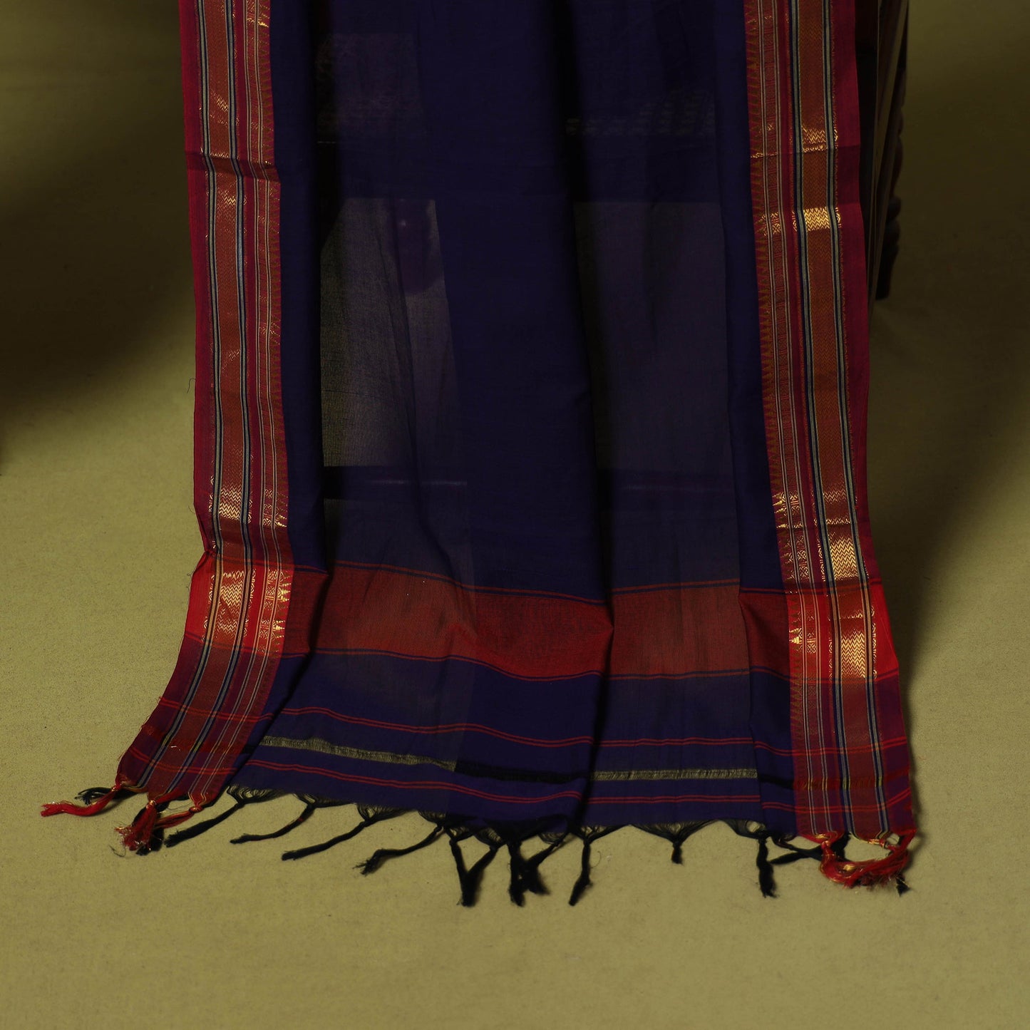 White - 2pc cotton unstitched pochampally ikat dress