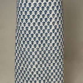 White - 2pc cotton unstitched sanganeri dress material