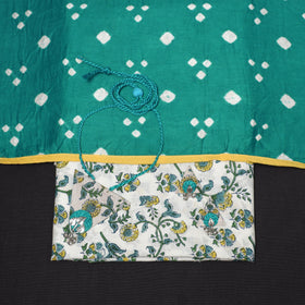 White - 2pc cotton unstitched sanganeri dress material