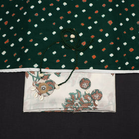 White - 2pc cotton unstitched sanganeri dress material