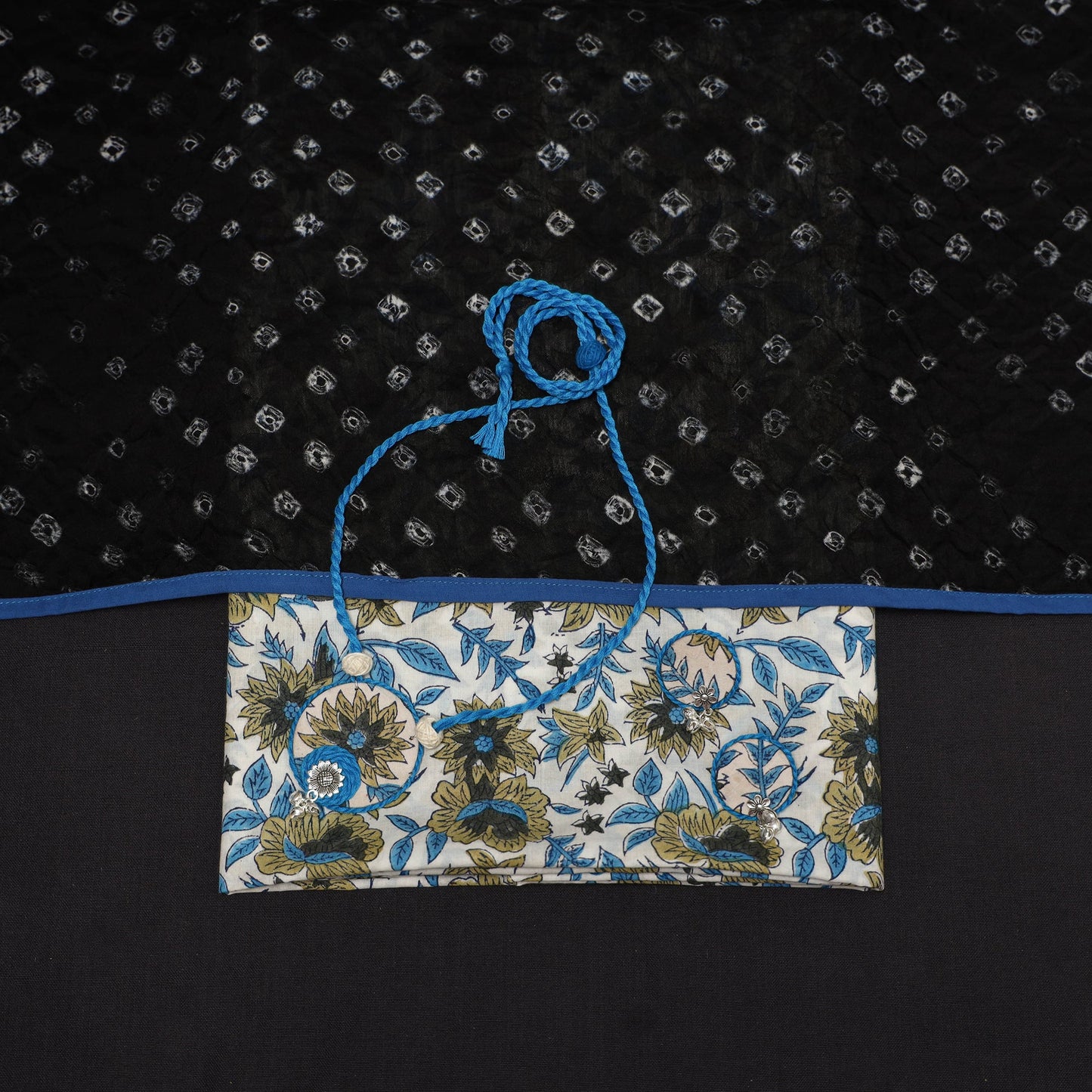 White - 2pc cotton unstitched sanganeri dress material