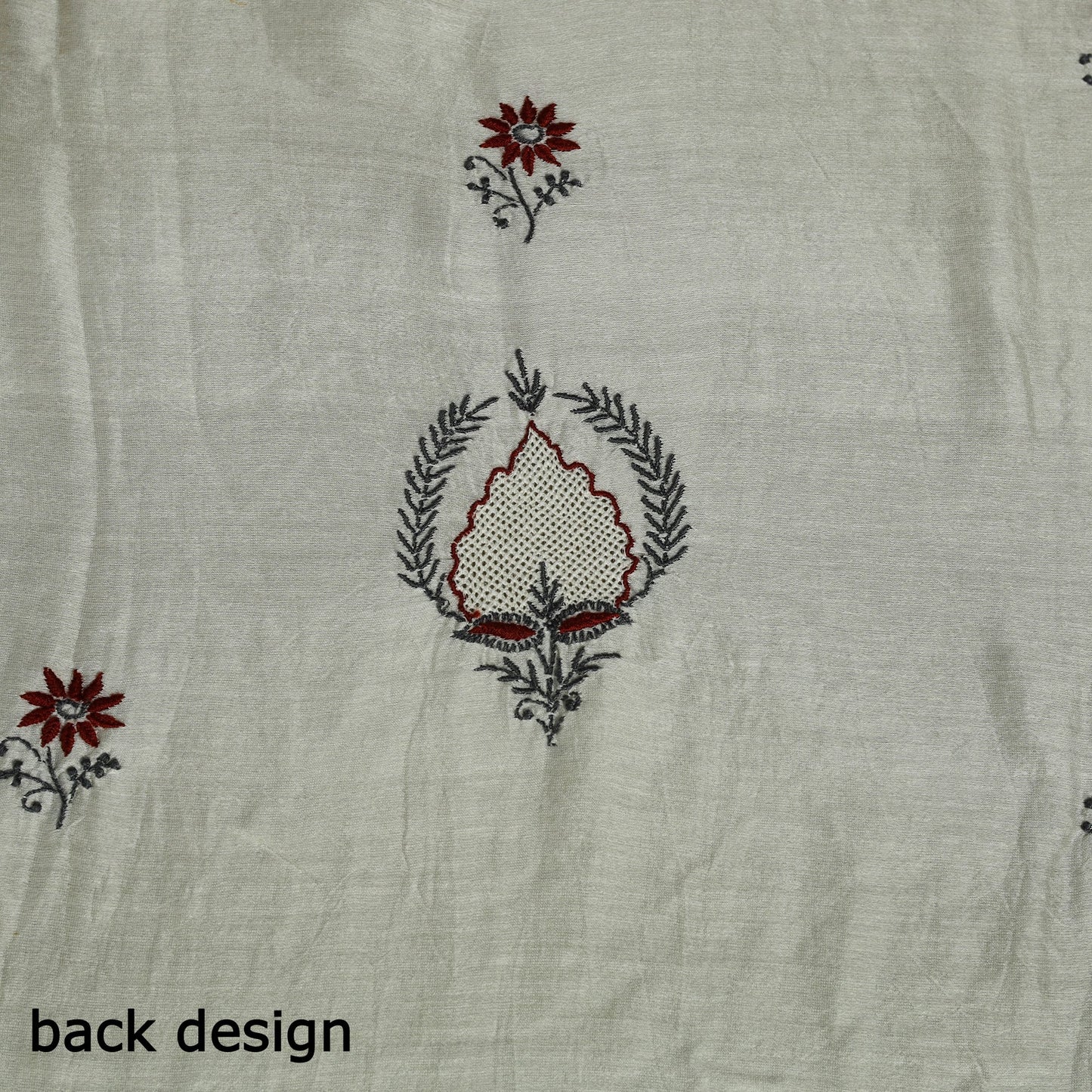2pc White Hand Embroidery Chanderi Silk Chikankari Dress Material