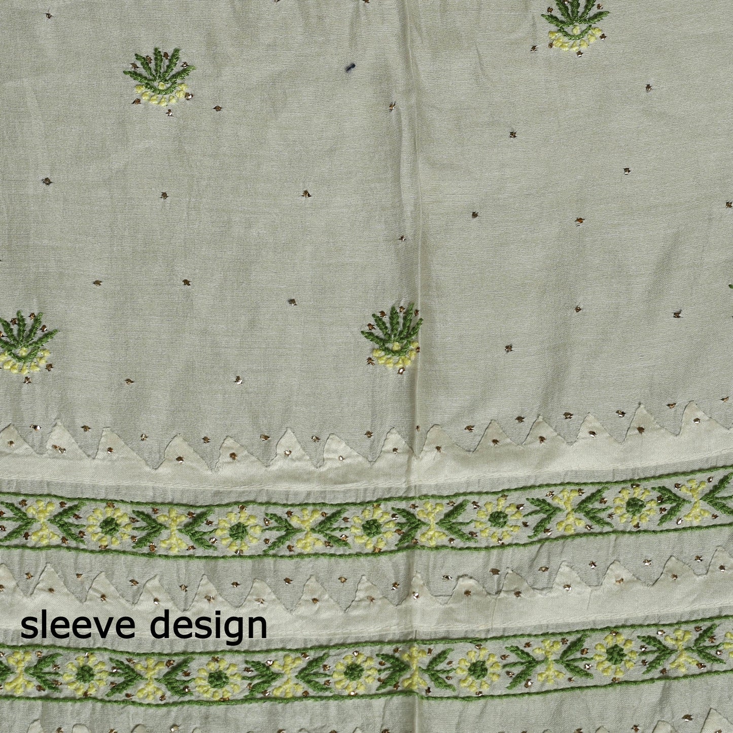 2pc White Hand Embroidery Chanderi Silk Chikankari Dress Material