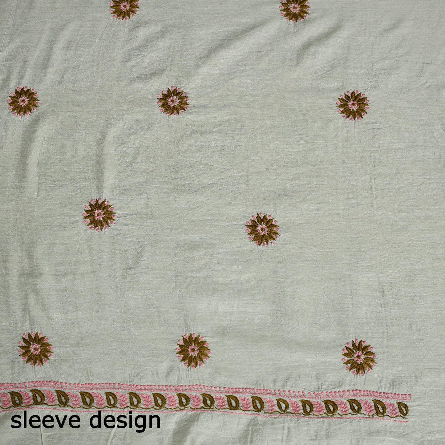 Buy 2pc White Hand Embroidery Chanderi Silk Chikankari Dress Material