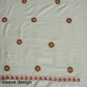 Buy 2pc White Hand Embroidery Chanderi Silk Chikankari Dress Material