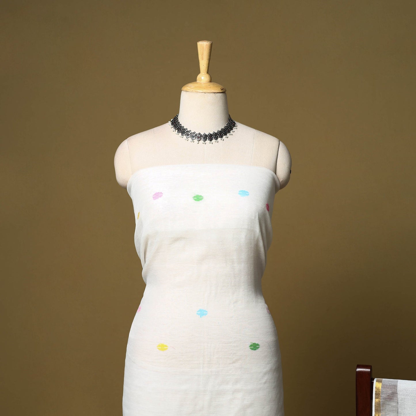 2pc handloom silk cotton unstitched phulia jamdani dress