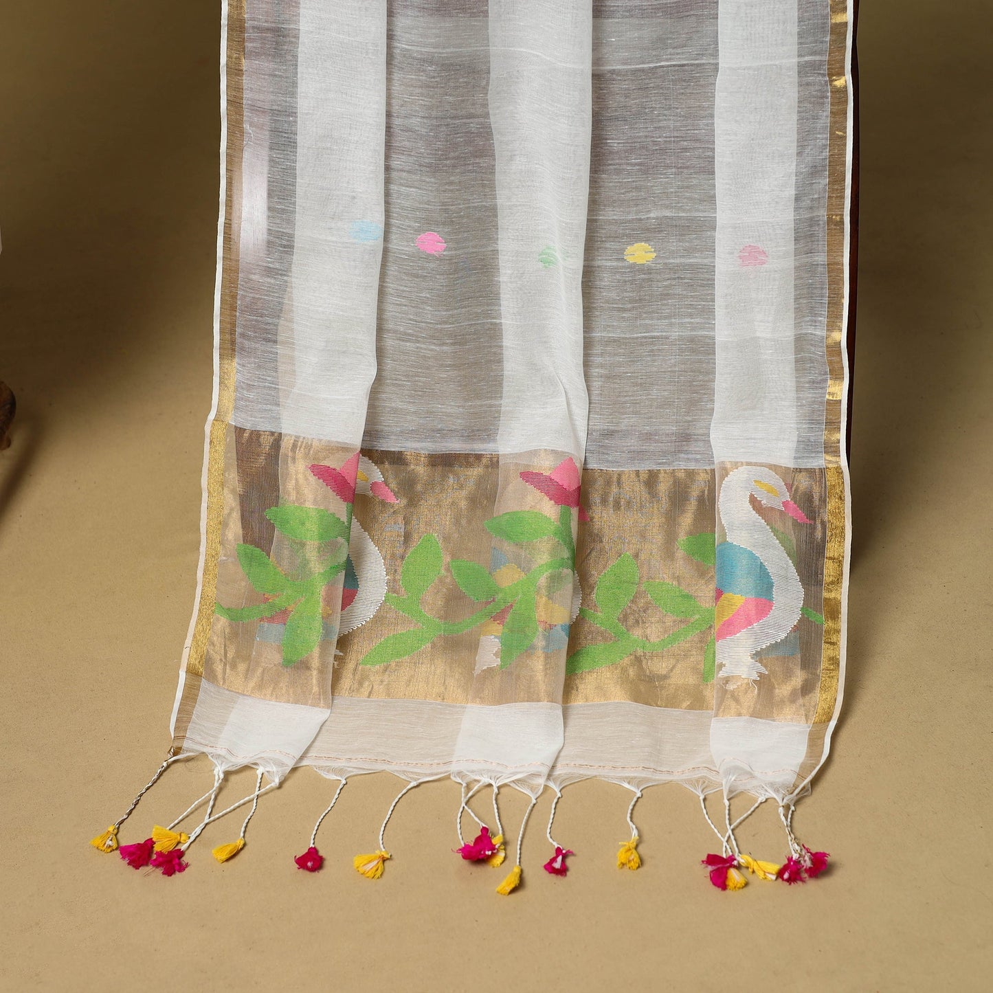 2pc handloom silk cotton unstitched phulia jamdani dress