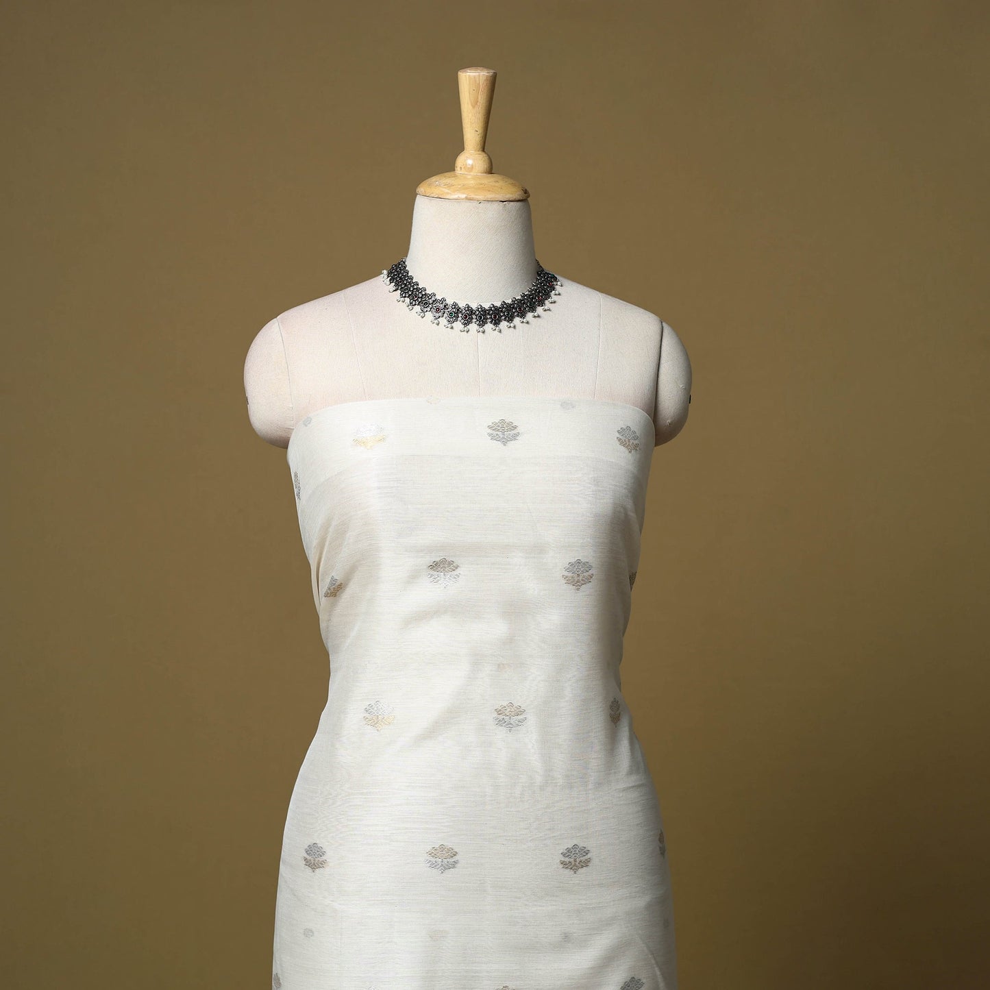 2pc handloom zari buta unstitched chanderi silk dress