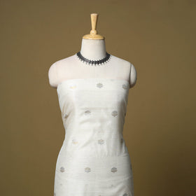 2pc handloom zari buta unstitched chanderi silk dress