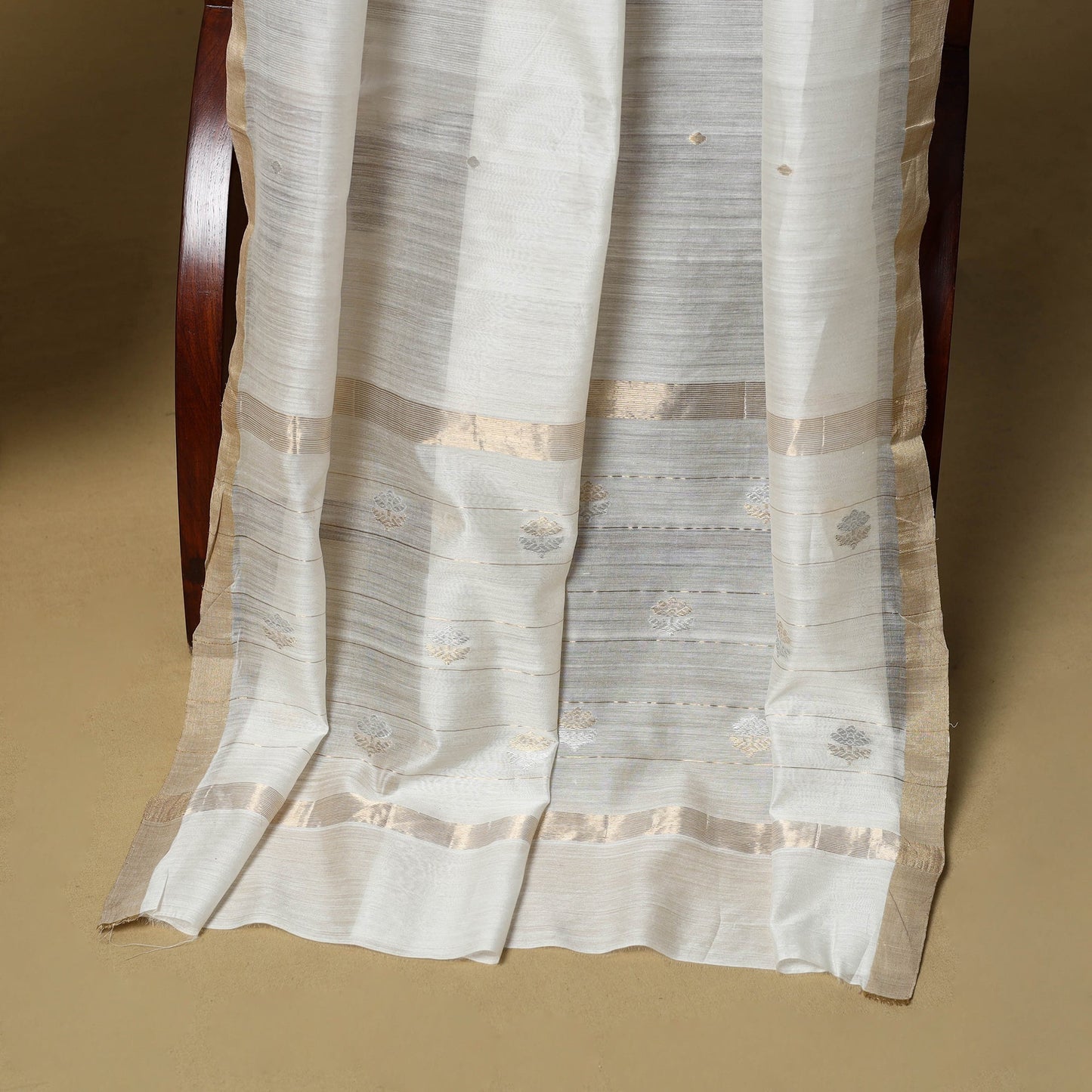 2pc handloom zari buta unstitched chanderi silk dress