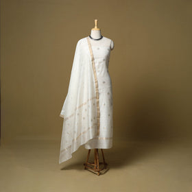 2pc handloom zari buta unstitched chanderi silk dress