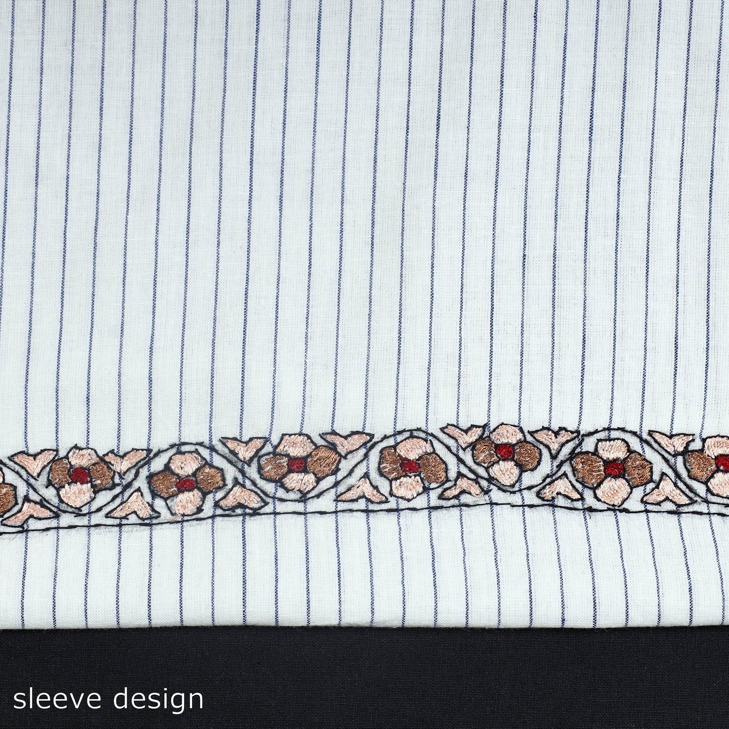 White - 2pc kashida hand embroidery cotton unstitched dress