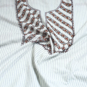 White - 2pc kashida hand embroidery cotton unstitched dress