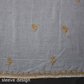 White 2pc Kota Doria Cotton Lucknow Chikankari Dress Material 