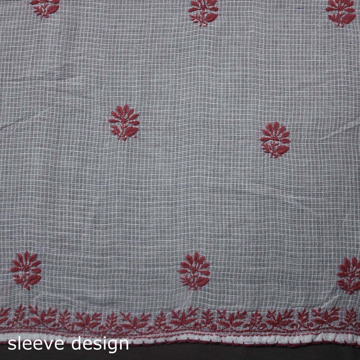 White - 2pc kota doria cotton lucknow chikankari unstitched