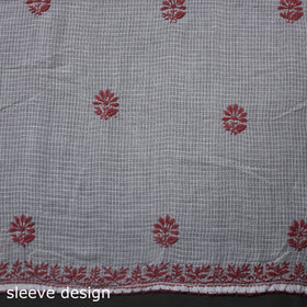 White - 2pc kota doria cotton lucknow chikankari unstitched