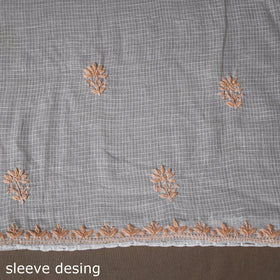 White - 2pc kota doria cotton unstitched lucknow chikankari