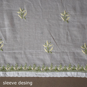 White - 2pc kota doria cotton unstitched lucknow chikankari