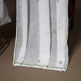 White - 2pc kota doria cotton unstitched lucknow chikankari